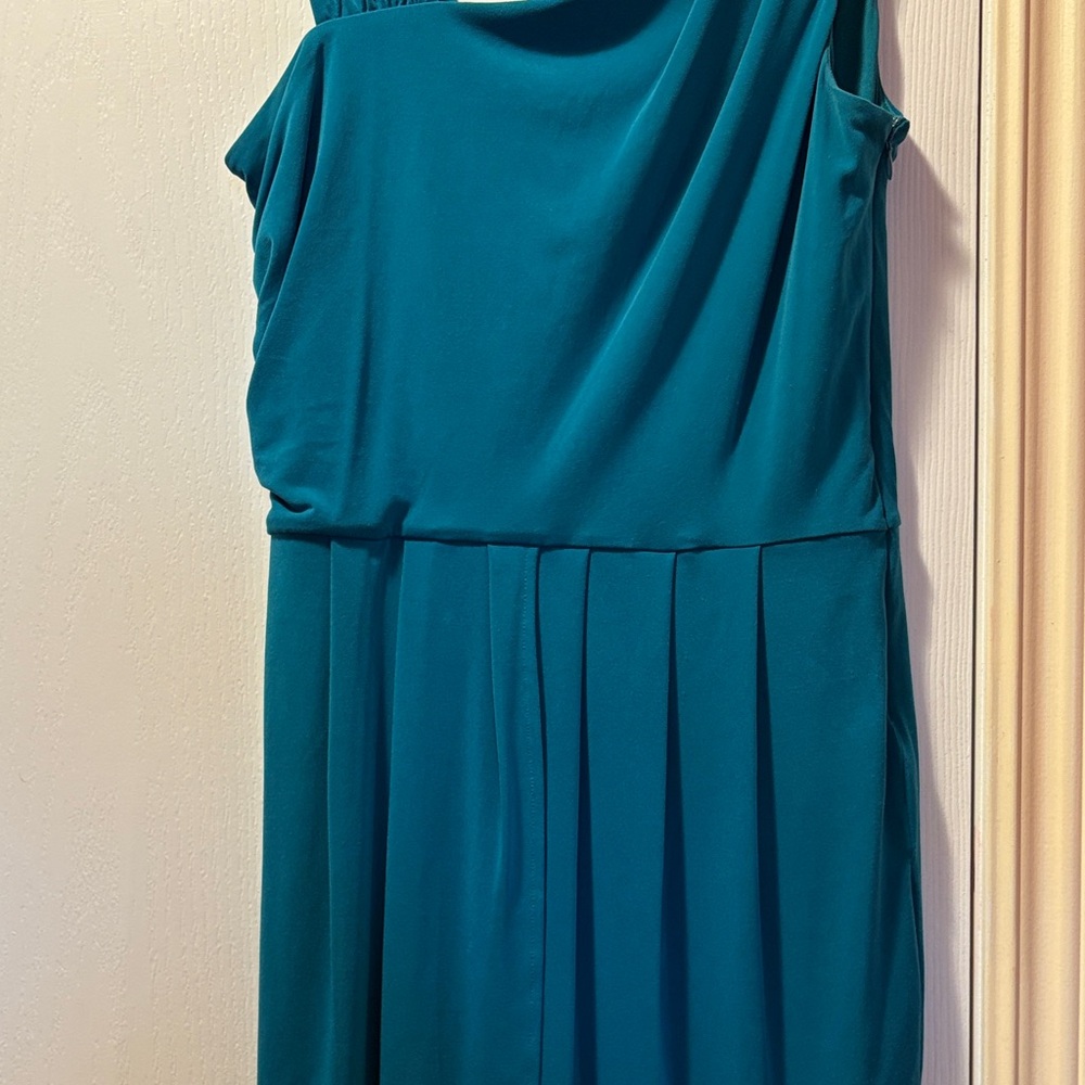 Calvin Klein Teal One Shoulder Dress